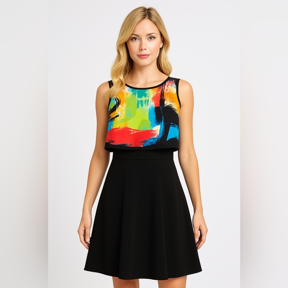 Eva Varro tiered abstract dress